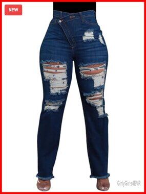 Wide Leg Jeans Mid Rise Stretchy Straight Leg Denim Pants